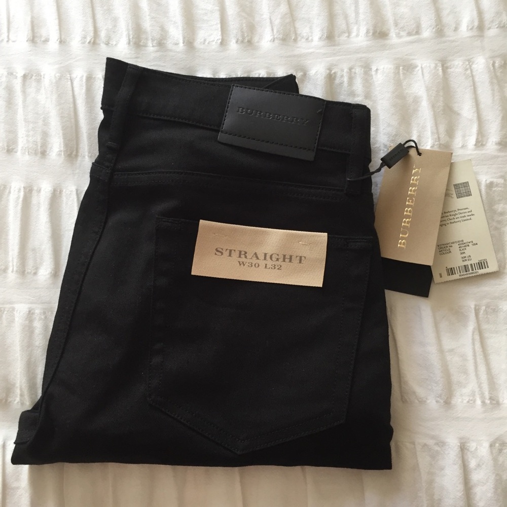 Burberry Straight Fit Unwashed Stretch Denim Jeans